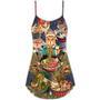 Cat Eating Ramen Lovely - V-Neck Sleeveless Cami Dress