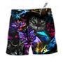 Cat Funny Neon Light Colorful Style Beach Short