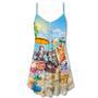 Cat Happy Love Beach Sunshine - V-Neck Sleeveless Cami Dress