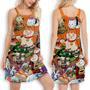 Cat Keep Calm And Eat Sushi - Women's Sleeveless Cami Dress