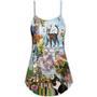 Cat Loves Home And Loves Summer - V-Neck Sleeveless Cami Dress