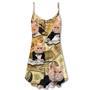 Cat Money Vintage Style - V-Neck Sleeveless Cami Dress