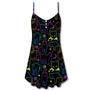 Cat Neon Colorful Playing With Kitten Magical - V-Neck Sleeveless Cami Dress