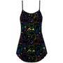 Cat Neon Colorful Playing With Kitten Magical - V-Neck Sleeveless Cami Dress