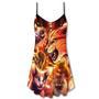 Cat Play Fire Cool Style - V-Neck Sleeveless Cami Dress