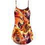 Cat Play Fire Cool Style - V-Neck Sleeveless Cami Dress