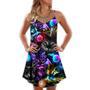 Cat Play Golf Neon Lightning Colorful Style - V-Neck Sleeveless Cami Dress