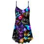 Cat Play Golf Neon Lightning Colorful Style - V-Neck Sleeveless Cami Dress