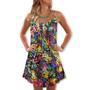 Cat Smile Colorful Style - V-Neck Sleeveless Cami Dress