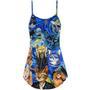 Cat Starry Night Funny Cat Painting Art Style - V-Neck Sleeveless Cami Dress