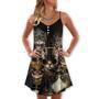 Cat Steampunk Art Machines Lover - V-Neck Sleeveless Cami Dress