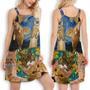 Cat The Sight Of Stars Makes Cat Dream- Women's Sleeveless Cami Dress