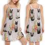 Cat Tropical Floral Siamese Cat - Women's Sleeveless Cami Dress