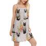 Cat Tropical Floral Siamese Cat - Women's Sleeveless Cami Dress