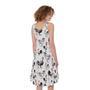 Chicken Ink Painting Pattern Print Sleeveless Knee Length Dress