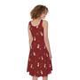 Christmas Angel Pattern Print Sleeveless Knee Length Dress