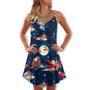 Christmas Astronaut Santa Claus - V-Neck Sleeveless Cami Dress