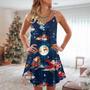 Christmas Astronaut Santa Claus - V-Neck Sleeveless Cami Dress