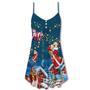 Christmas Bear Santa Happy - V-Neck Sleeveless Cami Dress