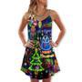 Christmas Bright Neon Lighting - V-Neck Sleeveless Cami Dress