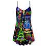 Christmas Bright Neon Lighting - V-Neck Sleeveless Cami Dress