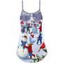 Christmas Children Love Snowman In The Christmas Town - V-Neck Sleeveless Cami Dress