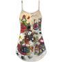 Christmas Couple Snowman Lover Winter Xmas - V-Neck Sleeveless Cami Dress