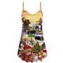 Christmas Cows Love Animals Love - V-Neck Sleeveless Cami Dress