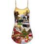 Christmas Cows Love Animals Love - V-Neck Sleeveless Cami Dress