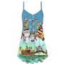 Christmas Cute Santa Claus So Happy - V-Neck Sleeveless Cami Dress