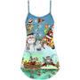 Christmas Cute Santa Claus So Happy - V-Neck Sleeveless Cami Dress