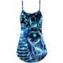 Christmas Deer Snowman Tree Glow Light Style - V-Neck Sleeveless Cami Dress