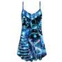 Christmas Deer Snowman Tree Glow Light Style - V-Neck Sleeveless Cami Dress