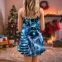 Christmas Deer Snowman Tree Glow Light Style - V-Neck Sleeveless Cami Dress