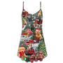 Christmas Dogs Love Christmas Every Time - V-Neck Sleeveless Cami Dress