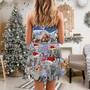 Christmas Elephant Happy Town - V-Neck Sleeveless Cami Dress