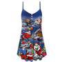 Christmas Flying Super Santa - V-Neck Sleeveless Cami Dress