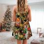 Christmas Foxmas Amazing Lighting Bright - V-Neck Sleeveless Cami Dress