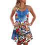 Christmas Funny Santa Claus Drinking Beer Troll Xmas - V-Neck Sleeveless Cami Dress