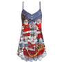 Christmas Funny Santa Claus Happy Xmas Is Coming Art Style Type - V-Neck Sleeveless Cami Dress