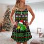 Christmas Godzila Falalalala Xmas - V-Neck Sleeveless Cami Dress