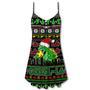 Christmas Godzila Falalalala Xmas - V-Neck Sleeveless Cami Dress