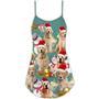 Christmas Golden Retriever Merry Xmas - V-Neck Sleeveless Cami Dress