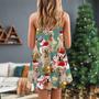 Christmas Golden Retriever Merry Xmas - V-Neck Sleeveless Cami Dress