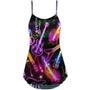 Christmas Guitar Neon Amazing - V-Neck Sleeveless Cami Dress