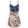 Christmas Happy Animals Funny Love Xmas - V-Neck Sleeveless Cami Dress