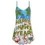 Christmas Happy New Year Snow - V-Neck Sleeveless Cami Dress