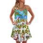 Christmas Happy New Year Snow - V-Neck Sleeveless Cami Dress