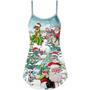 Christmas Have A Roarsome Funny Santa Claus - V-Neck Sleeveless Cami Dress