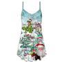 Christmas Have A Roarsome Funny Santa Claus - V-Neck Sleeveless Cami Dress